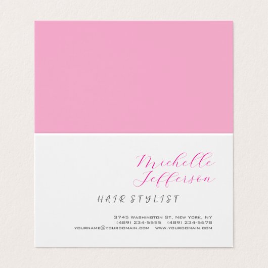 Haar Stylist Script Handschrift Trendy Gevouwen Visitekaartjes (Buitenkant ongevouwen)