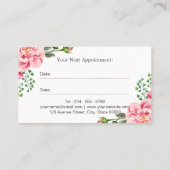 Haar Stylist Script Roze Floral Appointcard Afsprakenkaartje (Achterkant)