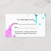 Haar Stylist Script Trendy Waterverf Appointment Afsprakenkaartje (Achterkant)