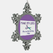 Haar Stylist snijkant Tin Sneeuwvlok Ornament (Links)