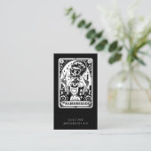 Haar Stylist Tarot Zwart Visitekaartje (Staand voorkant)