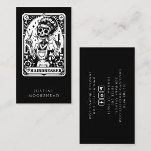 Haar Stylist Tarot Zwart Visitekaartje