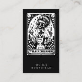 Haar Stylist Tarot Zwart Visitekaartje (Voorkant)