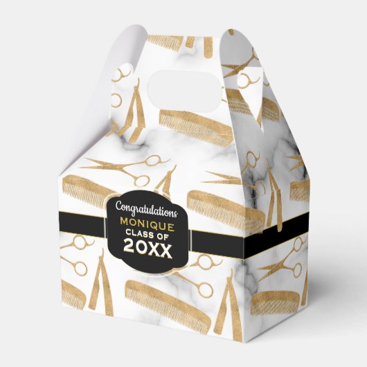 Haar Stylist Tools Graduation Party Bedankdoosjes (Voorkant Zijde)