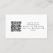 Haar Stylist Tools Moderne aangepaste QR Code Visitekaartje (Achterkant)