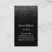 Haar Stylist Vlinders & Schaar Zilver Confetti Visitekaartje (Achterkant)