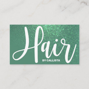 Haar Stylist Zeemeermin Blauwgroen Glitter Typogra Visitekaartje