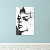 Haar tekenen canvas afdruk (Insitu (Houten vloer))