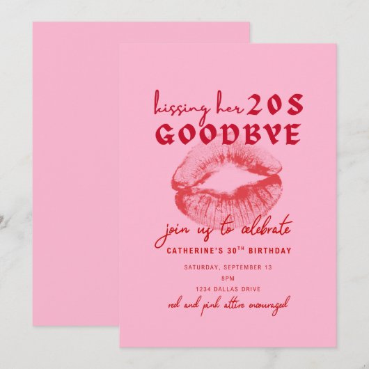 Haar twintiger jaren gedag zeggen kaart (Voorkant / Achterkant)