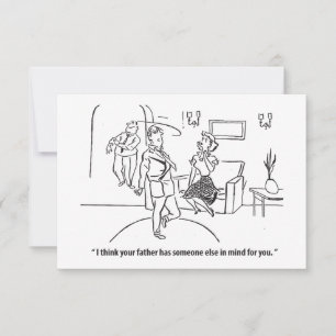 Haar vader heeft iemand anders in gedachten, grapp save the date