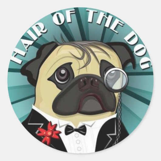 Haar van de hond ronde sticker (Voorkant)