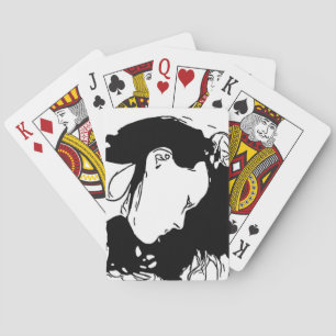 Haar vasthouden pokerkaarten