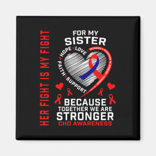 Haar vechtzuster CHD Awareness Heart Disease Graph Magneet