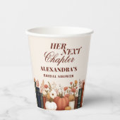 Haar Volgende Hoofdstuk Herfst Boek Thema Bruidsfe Papieren Bekers (Voorkant)