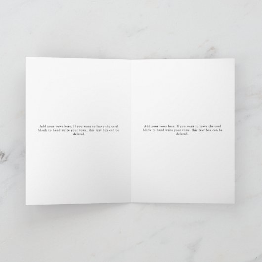 Haar Vows Card Minimalist Script Sage Green Kaart (Binnen)