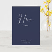 Haar Vows Card-minimalistisch script blauw Kaart (Gele Bloem)