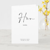 Haar Vows Kaart-minimalistische script Kaart (Gele Bloem)