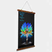 Haar Wijsheid Bevrijding Hout Topped Wall Tapestry Hangend Wandkleed (Gebogen)