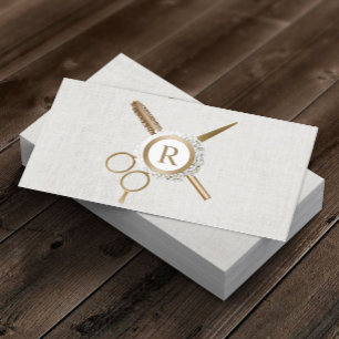Haar- & wimper extensies Gouden Monogram Elegant Visitekaartje