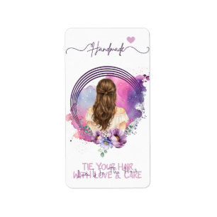 Haarclip & Scrunchie Displaykaart Florale Boutiqe Etiket