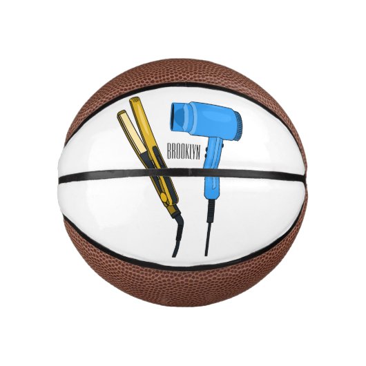 Haardroger en haarrechtse illustratie basketbal (Voorkant)