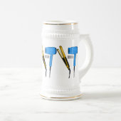 Haardroger en haarrechtse illustratie bierpul (Voorkant rechts)