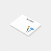 Haardroger en haarrechtse illustratie post-it® notes (Schuin)