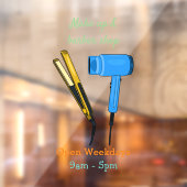 Haardroger en haarrechtse illustratie raamsticker (Vel 2)