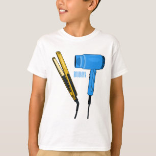 Haardroger en haarrechtse illustratie t-shirt