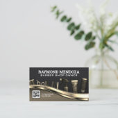 Haargereedschap | QR-code | Goud Metaal Visitekaartje (Staand voorkant)