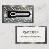 Haarklemmen | Barber Pattern | Metaalgrens Visitekaartje (Voorkant / Achterkant)