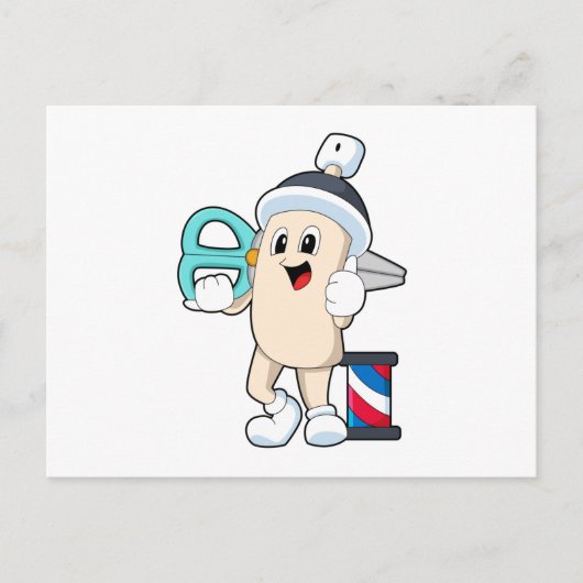 Haarlak als kapper met schaar briefkaart (Voorkant)