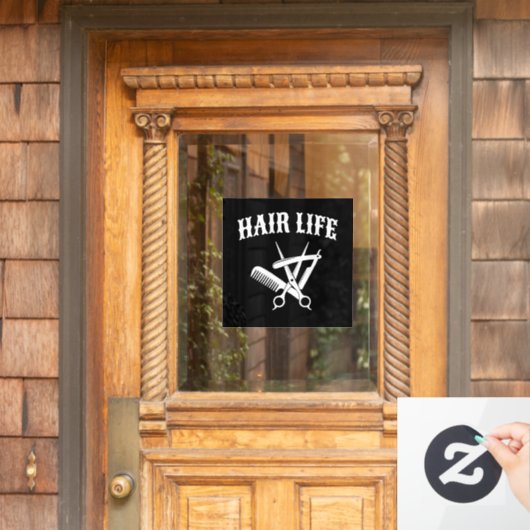 Haarleven - Kapper Raamsticker (Huis Deur)