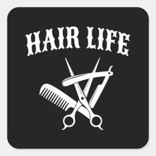 Haarleven - Kapper Vierkante Sticker