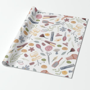Haarlijst Patroon Waterverf Cadeaupapier