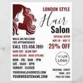 Haarlogo, Kapper, Salonadvertentie Flyer (Voorkant)