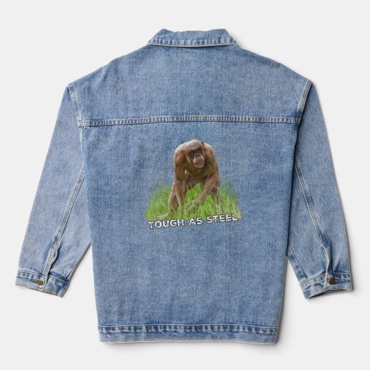 Haarloze chimp taai als staal denim jacket (Achterkant)