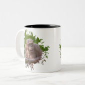 Haarloze chimpansee tweekleurige koffiemok (Voorkant links)