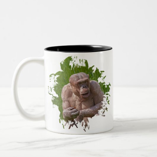 Haarloze chimpansee tweekleurige koffiemok (Links)