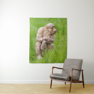 Haarloze chimpansee wandkleed