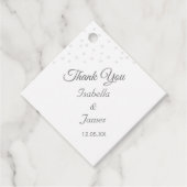 Haarparels op het zwarte en witte huwelijk bedankjes labels (Voorkant)