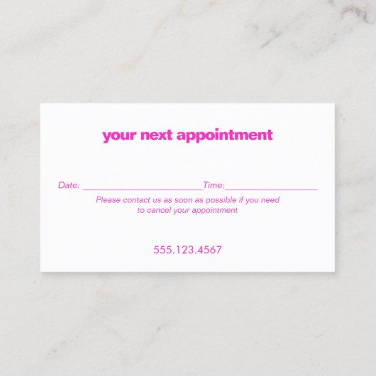 Haarsalon Bloemen Afspraak Herinnering Afsprakenkaartje (Achterkant)