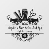 Haarsalon en spa Black aanpassen Raamsticker (Vel)