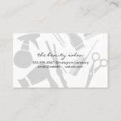 Haarsalon Gereedschap en Goud Geborsteld Visitekaartje (Achterkant)