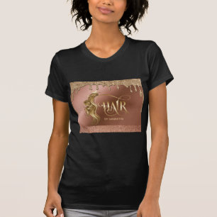 Haarsalon hair extension pruik goud druppen t-shirt