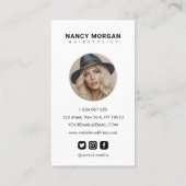 Haarsalon Kalligrafie Script Fotocollage Visitekaartje (Achterkant)