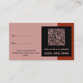 Haarsalon Logo QR Code Roze Zwart Rood Bedankt & Afsprakenkaartje (Achterkant)