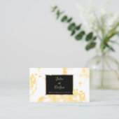 Haarsalon Modern Geel Abstract Splash Visitekaartje (Staand voorkant)