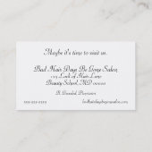 Haarsalon visitekaartje (Achterkant)