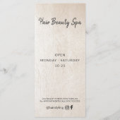 Haarsalon zwart bord blush prijslijst diensten programma (Achterkant)